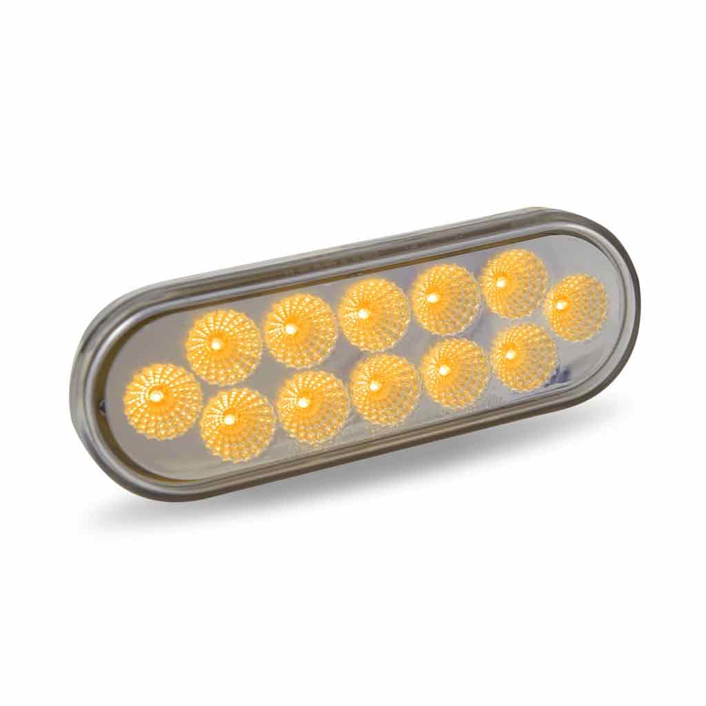 TLED-OXAB_ANGLE_FUNC1 6" Amber Turn & Marker to Blue Auxiliary LED Oval Light - 12 Diodes - Image 6