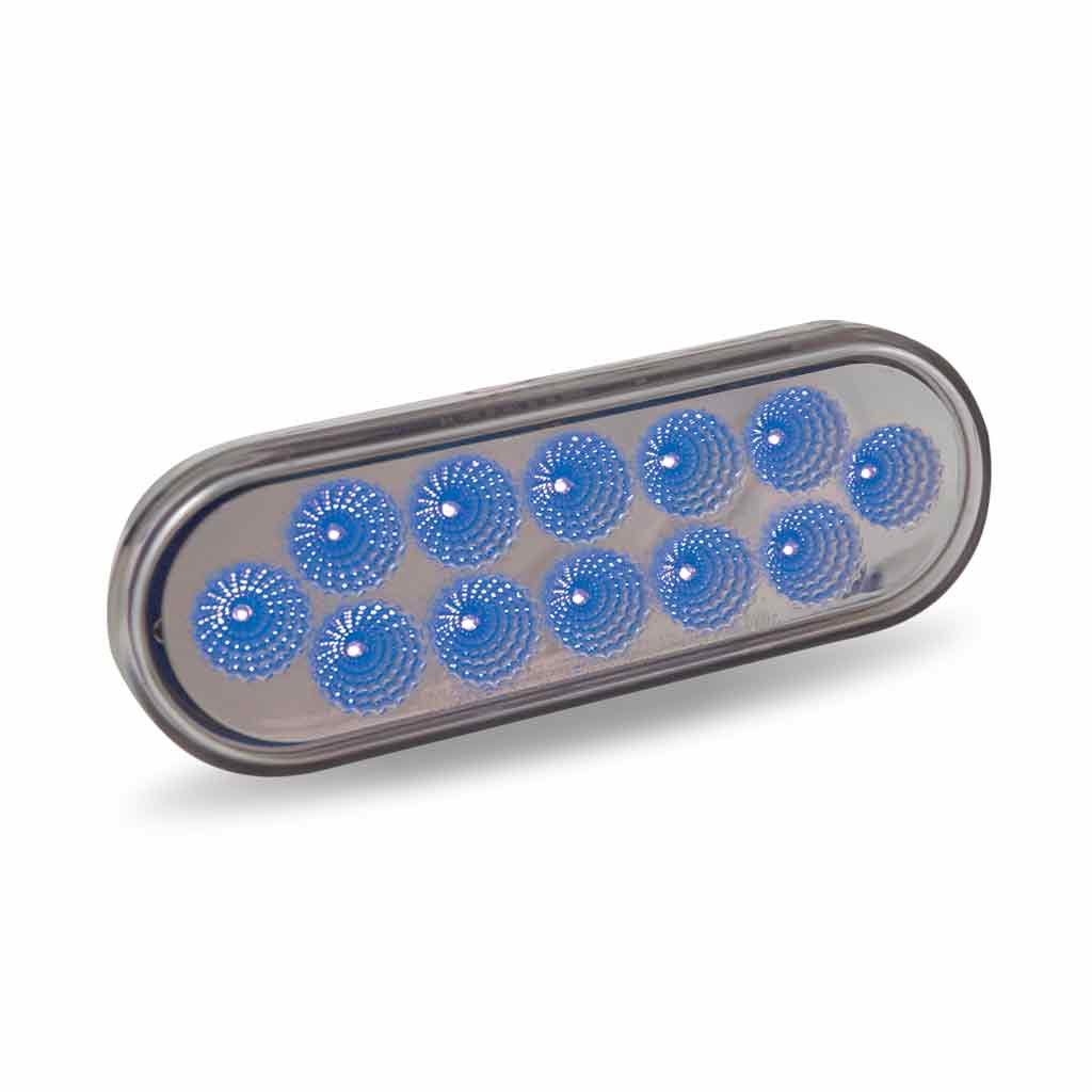 TLED-OXAB_ANGLE_FUNC2 6" Amber Turn & Marker to Blue Auxiliary LED Oval Light - 12 Diodes - Image 7