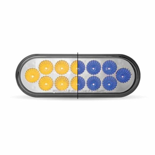 6" Amber Turn & Marker to Blue Auxiliary LED Oval Light - 12 Diodes-TLED-OXAB