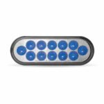 6" Amber Turn & Marker to Blue Auxiliary LED Oval Light - 12 Diodes - Image 4