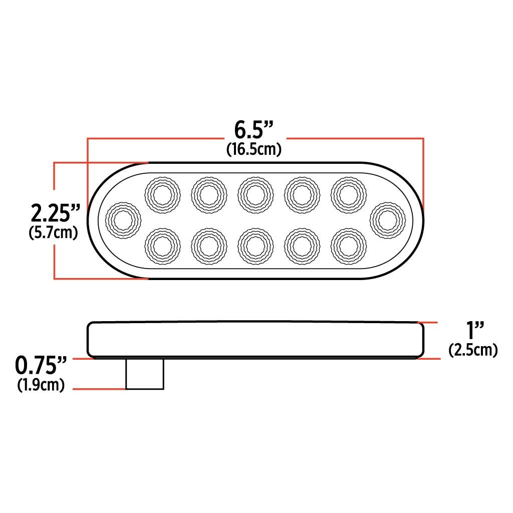 TLED-OXAB_TECH 6" Amber Turn & Marker to Blue Auxiliary LED Oval Light - 12 Diodes - Image 9