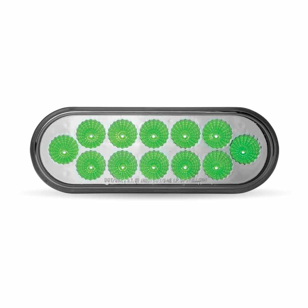 TLED-OXAG_FRONT_FUNC2 6" Amber Turn & Marker to Green Auxiliary LED Oval Light - 12 Diodes - Image 4