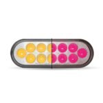 6" Amber Turn & Marker to Pink Auxiliary LED Oval Light - 12 Diodes-TLED-OXAPINK