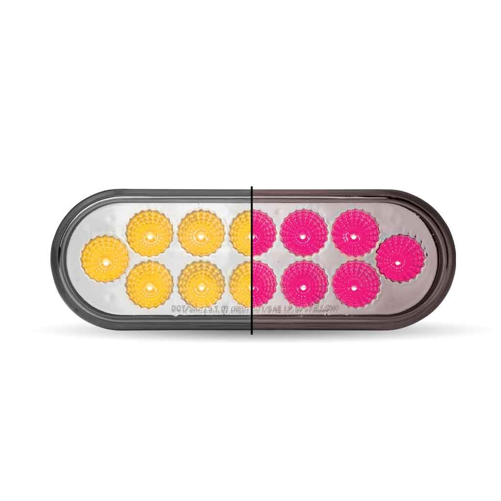 6" Amber Turn & Marker to Pink Auxiliary LED Oval Light - 12 Diodes-TLED-OXAPINK