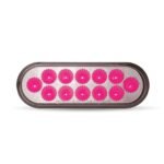 6" Amber Turn & Marker to Pink Auxiliary LED Oval Light - 12 Diodes - Image 2