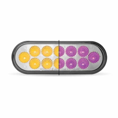 6" Amber Turn & Marker to Purple Auxiliary LED Oval Light - 12 Diodes-TLED-OXAP