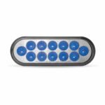 6" Red Stop, Turn & Tail to Blue Auxiliary LED Oval Light - 12 Diodes - Image 3