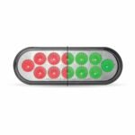 Turn & Tail to Green Auxiliary LED Oval Light - 12 Diodes-TLED-OXRG