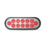 6" Red Stop, Turn & Tail to Pink Auxiliary LED Oval Light - 12 Diodes - Image 3