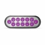 6" Red Stop, Turn & Tail to Purple Auxiliary LED Oval Light - 12 Diodes - Image 4