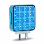Amber/Red Turn & Marker to Blue Auxiliary Square Reflector Double Face LED Light - Double Post | 38 Diodes | Clear Lens - Image 10