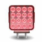 Amber/Red Turn & Marker Square Reflector Double Face LED Light - Double Post | 38 Diodes | Clear Lens - Image 3