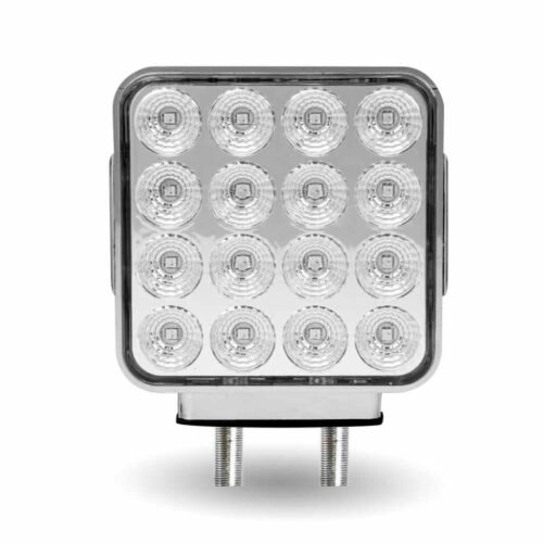 Amber/Red Turn & Marker Square Reflector Double Face LED Light - Double Post | 38 Diodes | Clear Lens-TLED-SDXC