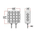 Amber/Red Turn & Marker Square Reflector Double Face LED Light - Double Post | 38 Diodes | Clear Lens - Image 5