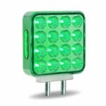 Amber/Red Turn & Marker to Green Auxiliary Square Reflector Double Face LED Light - Double Post | 38 Diodes | Clear Lens - Image 10