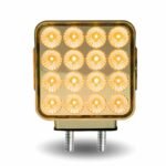 Amber/Red Turn & Marker to Green Auxiliary Square Reflector Double Face LED Light - Double Post | 38 Diodes | Clear Lens - Image 5