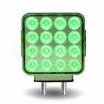 Amber/Red Turn & Marker to Green Auxiliary Square Reflector Double Face LED Light - Double Post | 38 Diodes | Clear Lens - Image 7
