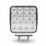 Amber/Red Turn & Marker to Green Auxiliary Square Reflector Double Face LED Light - Double Post | 38 Diodes | Clear Lens - Image 4