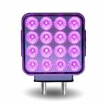 Amber/Red Turn & Marker to Purple Auxiliary Square Reflector Double Face LED Light - Double Post | 38 Diodes | Clear Lens - Image 7