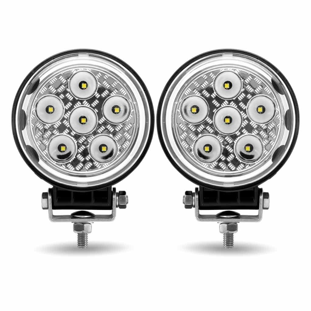 4.5" Radiant Series Round LED Work Lamps with Maximum Light Output (Pair) - Combination Spot & Flood Beam | 4300 Lumens (Each)-TLED-U102 4.5" Radiant Series Round LED Work Lamps with Maximum Light Output (Pair) - Combination Spot & Flood Beam | 4300 Lumens (Each)-TLED-U102