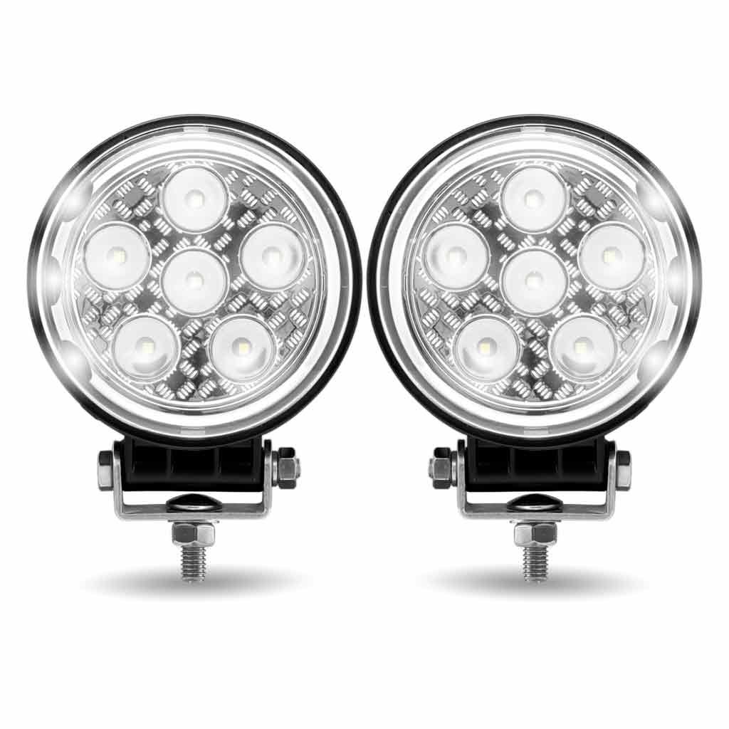 TLED-U102_FRONT_ON 4.5" Radiant Series Round LED Work Lamps with Maximum Light Output (Pair) - Combination Spot & Flood Beam | 4300 Lumens (Each) - Image 2
