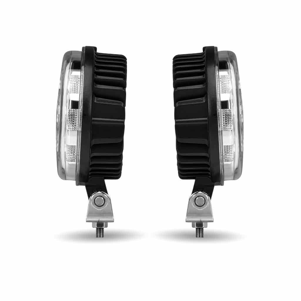TLED-U102_SIDE_OFF 4.5" Radiant Series Round LED Work Lamps with Maximum Light Output (Pair) - Combination Spot & Flood Beam | 4300 Lumens (Each) - Image 4