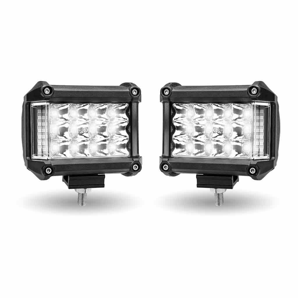 TLED-U106_ANGLE_FUNC1 4" Cube LED Work Lamps with Amber Strobe Function (Pair) - Spot Beam | 1800 Lumens (Each) - Image 6
