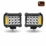 4" Cube LED Work Lamps with Amber Strobe Function (Pair) - Spot Beam | 1800 Lumens (Each) - Image 7