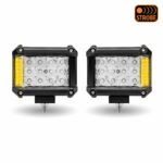 4" Cube LED Work Lamps with Amber Strobe Function (Pair) - Spot Beam | 1800 Lumens (Each) - Image 3