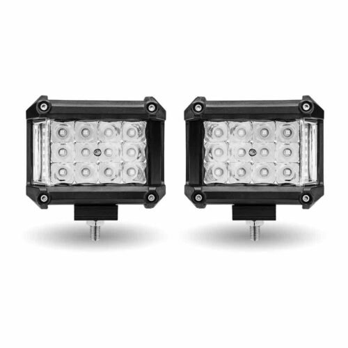 4" Cube LED Work Lamps with Amber Strobe Function (Pair) - Spot Beam | 1800 Lumens (Each)-TLED-U106