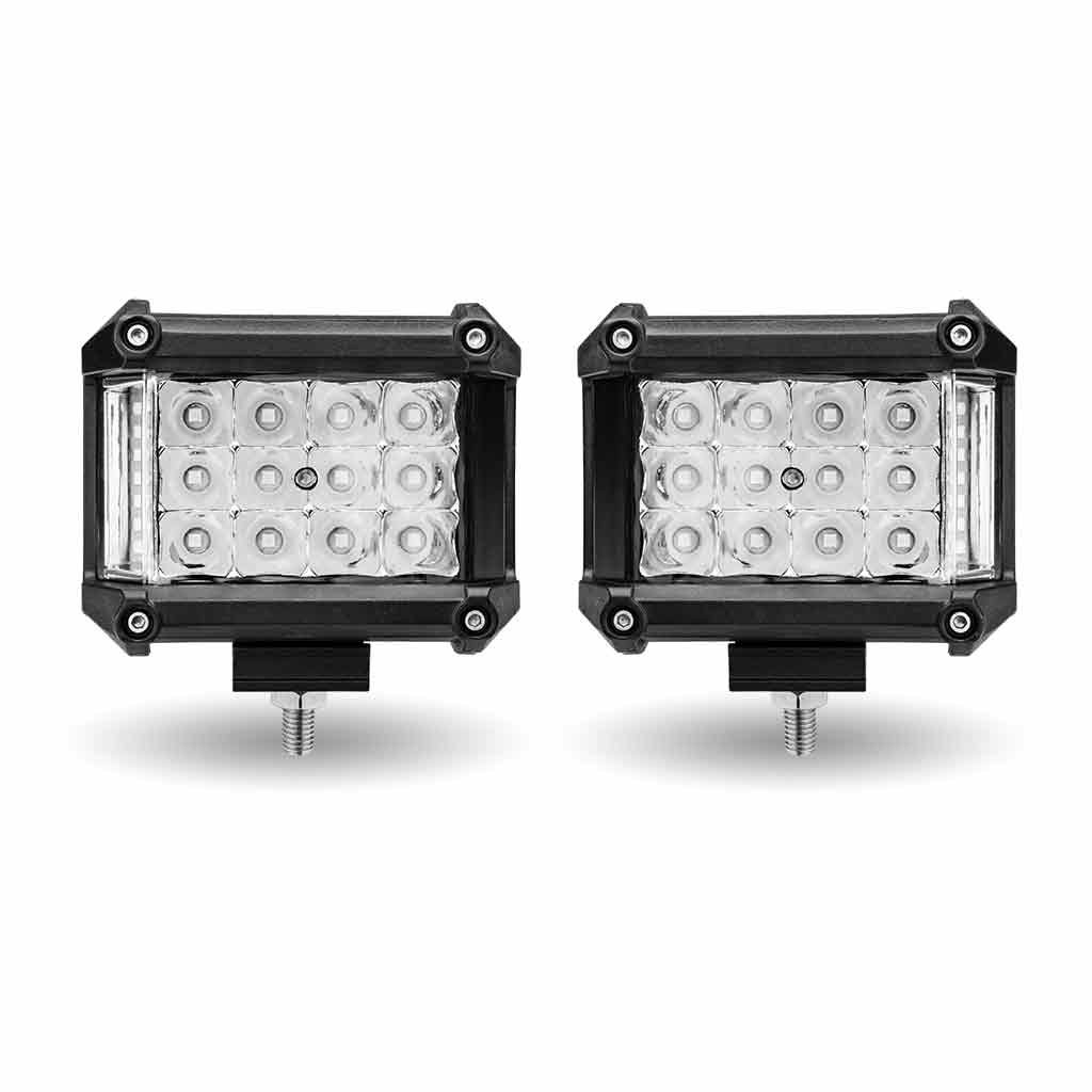 4" Cube LED Work Lamps with Amber Strobe Function (Pair) - Spot Beam | 1800 Lumens (Each)-TLED-U106 4" Cube LED Work Lamps with Amber Strobe Function (Pair) - Spot Beam | 1800 Lumens (Each)-TLED-U106