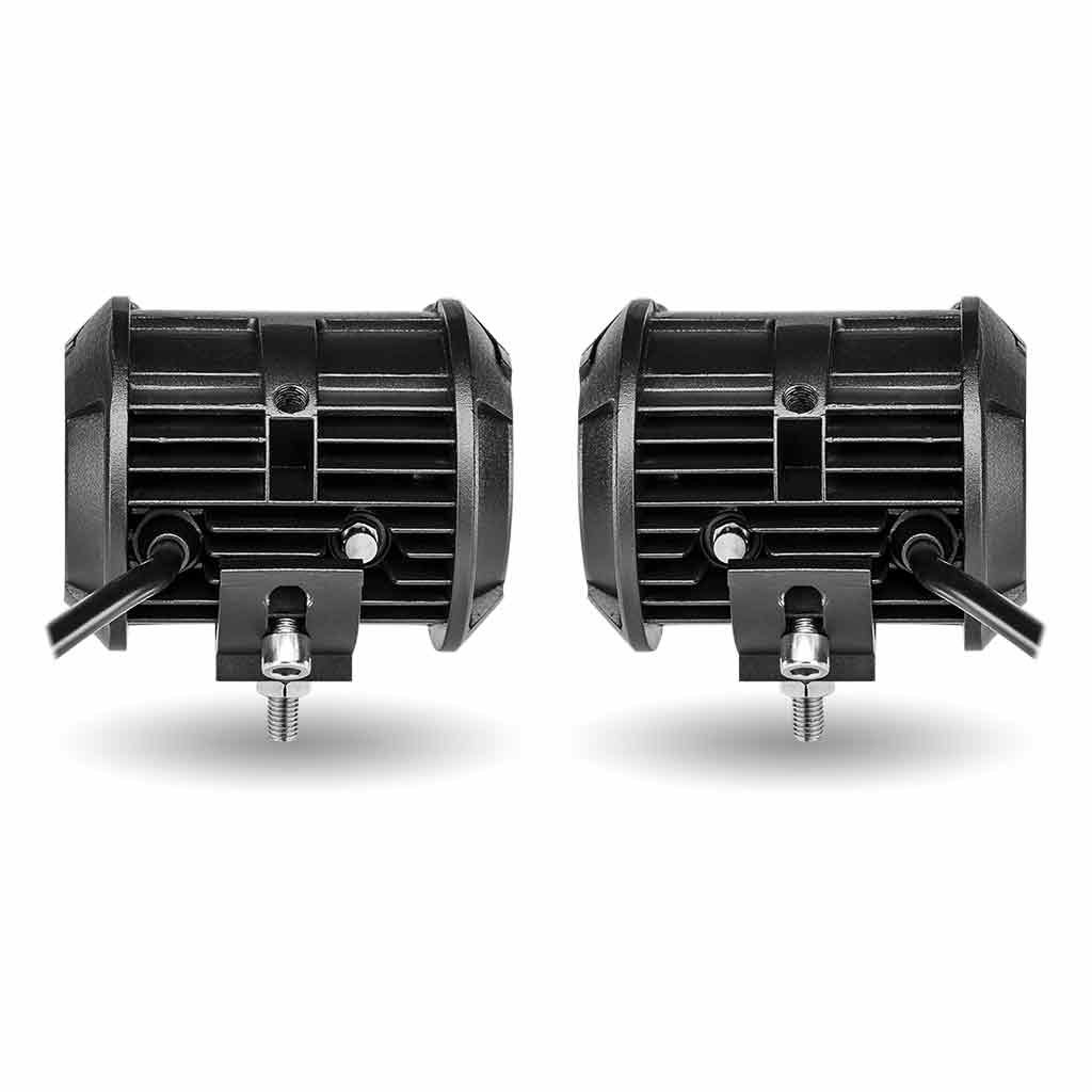 TLED-U107_BACK 4" Cube LED Work Lamps with Red Strobe Function (Pair) - Spot Beam | 1800 Lumens (Each) - Image 5