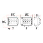 4" Cube LED Work Lamps with Red Strobe Function (Pair) - Spot Beam | 1800 Lumens (Each) - Image 8