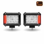 4" Cube LED Work Lamps with Red Strobe Function (Pair) - Spot Beam | 1800 Lumens (Each) - Image 2
