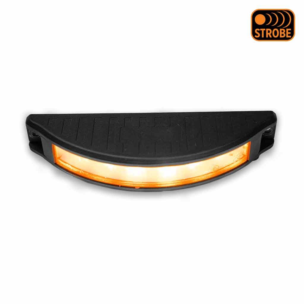 TLED-U112_FRONT_FUNC2 7" Half Moon LED Work Lamp with Strobe Function - Flood Beam | 800 Lumens - Image 2