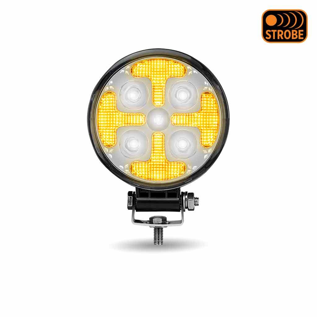 TLED-U114_FRONT_FUNC2 4.5" Round LED Work Lamp with Strobe Function - Spot Beam | 1800 Lumens - Image 3