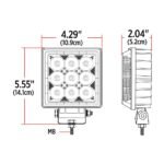 4.25" Square LED Work Lamp with Strobe Function - Spot Beam | 3500 Lumens - Image 11