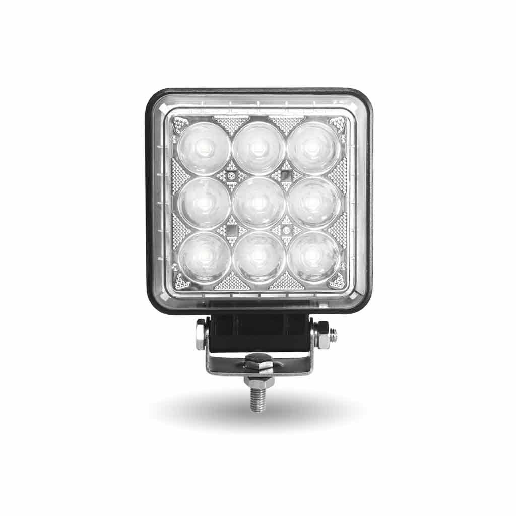 TLED-U118_FRONT_ON 4.25" Square LED Work Lamp with Strobe Function - Spot Beam | 3500 Lumens - Image 2