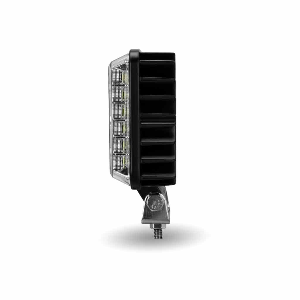 TLED-U118_SIDE_OFF 4.25" Square LED Work Lamp with Strobe Function - Spot Beam | 3500 Lumens - Image 7