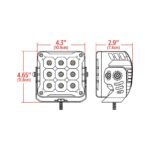 4.3" High Powered Series Square LED Work Lamp - Flood Beam | 23,000 Lumens - Image 4