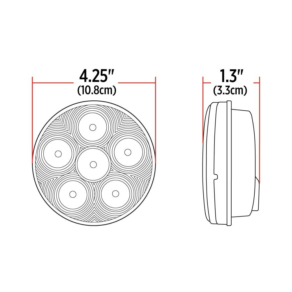 TLED-U16_DIMENSIONS 4" Grommet Mount Round LED Work Lamp - Flood Beam | 660 Lumens - Image 5