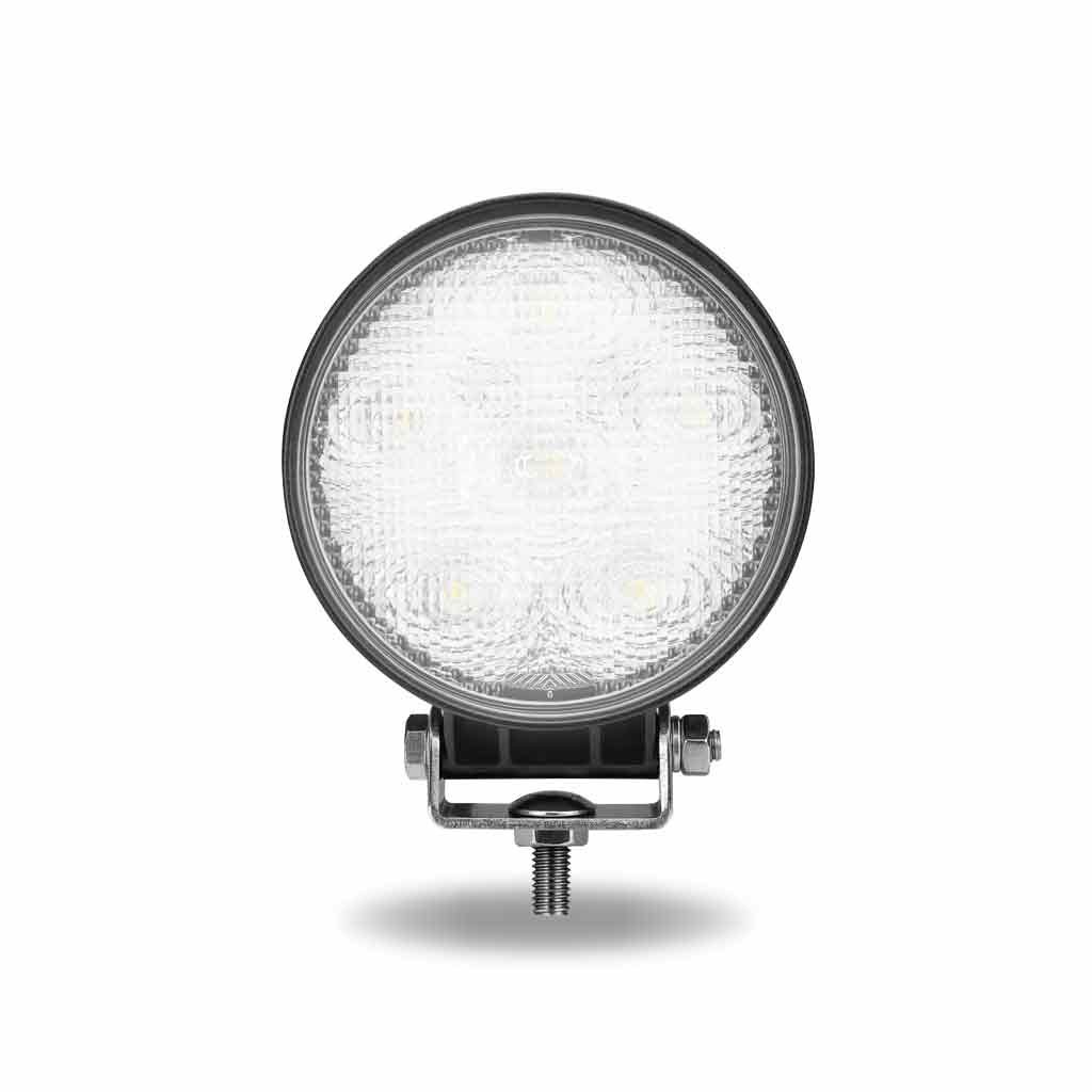 TLED-U1_FRONT_ON 4.5" Value Series Round LED Work Lamp - Flood Beam | 900 Lumens - Image 2
