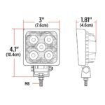 3" Mini Square LED Work Lamp - Spot Beam | 1000 Lumens - Image 6