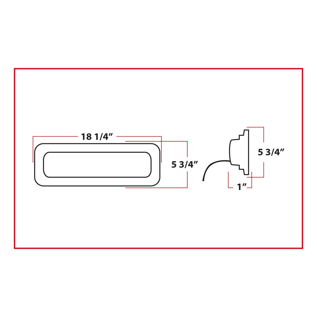 TLED-U39_DIMENSIONS Motion Sensor LED Interior Dome Cab Light - 12 Diodes - Image 2