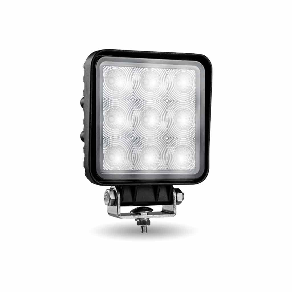 TLED-U94_ANGLE_ON 4" Value Series Square LED Work Lamp - Flood Beam | 1600 Lumens - Image 4