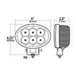 6" Oval High Powered LED Work Lamp - Spot Beam | 45°0 Lumens - Image 6