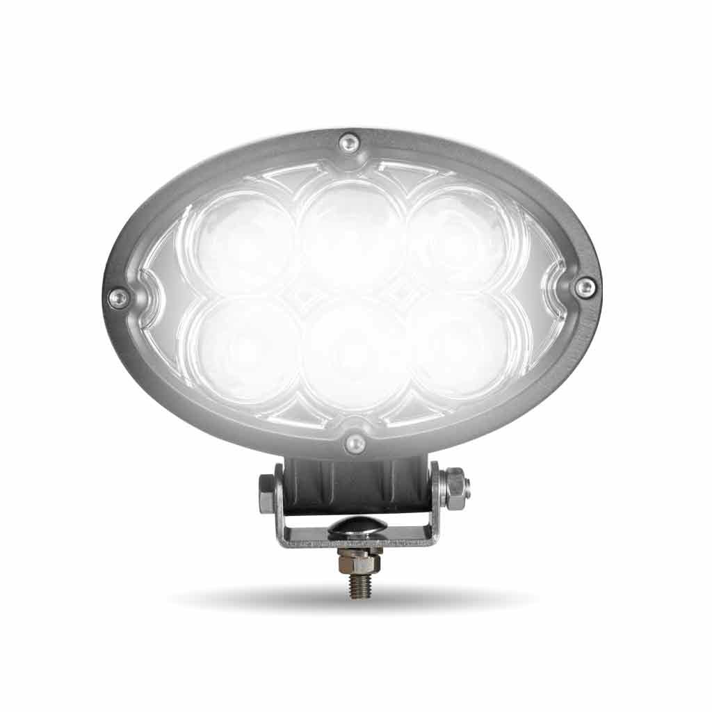 TLED-U9_FRONT_ON 6" Oval High Powered LED Work Lamp - Spot Beam | 45°0 Lumens - Image 2