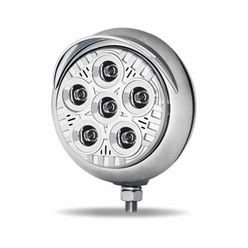 5" Legacy Series Chrome Round LED Work Light with Sleek Housing & 4 Position Visor - Spot Beam | 2000 Lumens-TLED-UX4