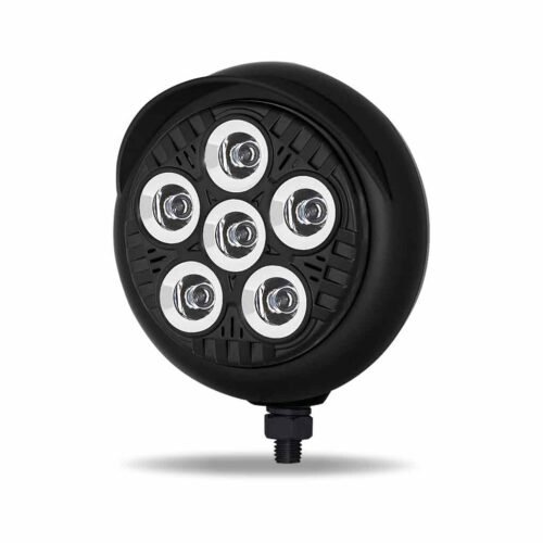 5" Legacy Series Black Round LED Work Light with Sleek Housing & 4 Position Visor - Spot Beam | 2000 Lumens-TLED-UX5