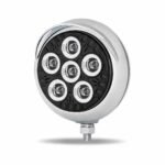 5" Legacy Series Chrome/Black Round LED Work Light with Sleek Housing & 4 Position Visor - Spot Beam | 2000 Lumens-TLED-UX6